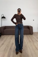 Hans Kemerli Wide Leg Koyu Mavi Jean