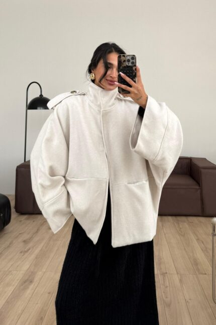 Yarasa Kol Kaşe Ceket Taş