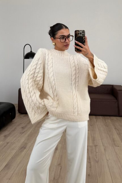 Pinterest Saç Örgülü Kazak Ekru