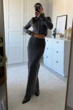 Nova Hırkalı Triko Takım Antrasit