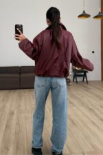 Beli Ayarlanabilir Yılan Derisi Ceket Kırmızı - Görsel 3