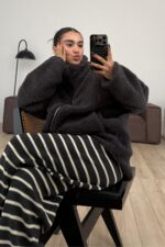 Lux Bear Peluş Ceket Füme