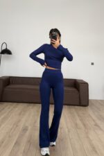 Cha Tayt Crop Takım Lacivert