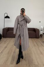 Balık Sırtı Kaban Kahverengi