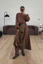 Balon Kol Scuba Etekli Takım Kahverengi