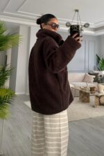 Lux Bear Peluş Ceket Acı Kahve - Görsel 5