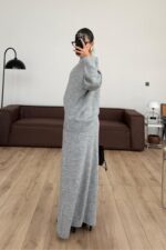 Hop Etekli Kazak Takım Gri - Görsel 3