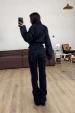 Dolina Flare Koyu Lacivert Jean - Görsel 4