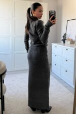 Nova Hırkalı Triko Takım Antrasit - Görsel 4