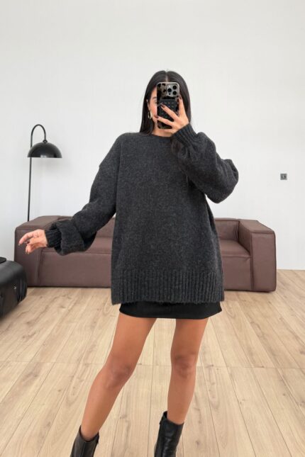 Balon Kol Triko Kazak Antrasit