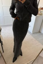 Nova Hırkalı Triko Takım Antrasit - Görsel 3