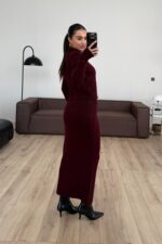 Nova Hırkalı Triko Takım Bordo - Görsel 4