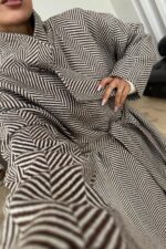 Balık Sırtı Kaban Kahverengi - Görsel 2