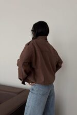 Süet Çift Cepli Vizon Bomber Ceket - Görsel 4