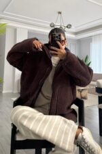 Lux Bear Peluş Ceket Acı Kahve - Görsel 2