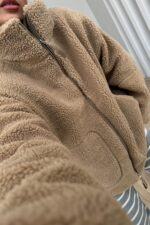 Lux Bear Peluş Ceket Bej - Görsel 3