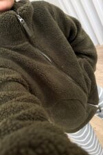 Lux Bear Peluş Ceket Haki - Görsel 3