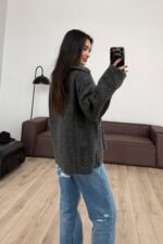 Polo Yaka Triko Kazak Antrasit - Görsel 3