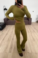 Cha Tayt Crop Takım Yeşil - Görsel 3