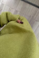 Yumuşak bisiklet Yaka Triko Kazak Yeşil - Görsel 3