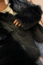 Erus Parlak Tüylü Kürk Ceket Siyah - Görsel 4