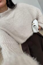 Beli Büzgülü Boğazlı Kazak Taş - Görsel 2