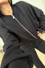 Modal İspanyol Paçalı Tayt Takım Siyah - Görsel 3