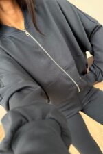 Modal İspanyol Paçalı Tayt Takım Füme - Görsel 3