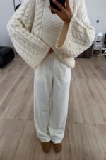 Yüksek Bel Ekru Pantolon - Görsel 2