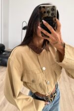 Beli Ayarlanabilir Kısa Ceket Açık Sarı - Görsel 2