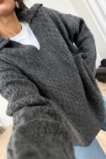 Polo Yaka Triko Kazak Antrasit - Görsel 2