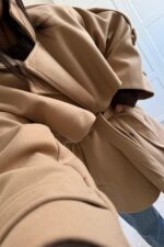 Rüzgarlıklı Kaşe Kaban Camel - Görsel 3