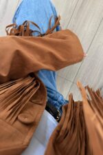 Püsküllü Süet Ceket Camel - Görsel 3