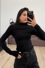 Yarım Balıkçı Uzun Kol Body Siyah