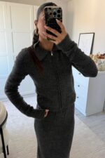 Nova Hırkalı Triko Takım Antrasit - Görsel 2