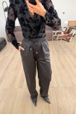 Kalın Saten Pantolon Siyah - Görsel 2