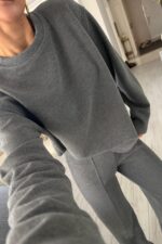 Premium Fitilli Triko Takım Antrasit - Görsel 3