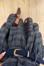 Kemerli Güpür Detay Kat Etek Lacivert - Görsel 2