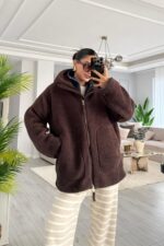 Lux Bear Peluş Ceket Acı Kahve - Görsel 3