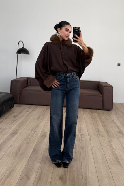 Ola Wide Leg Koyu Lacivert Jean