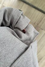 Balık Sırtı Dik Yaka Yumuşak Kaban Vizon - Görsel 4