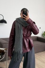 Yumuşak Dokulu Atkı Gri