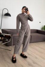 Fitilli Verev Kesim Triko Takım Vizon