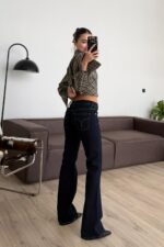 Bootcut Flare Koyu Lacivert Jean - Görsel 4