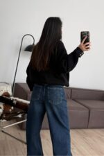 Kemer Detaylı Fitilli Dik Yakalı Bomber Ceket Siyah - Görsel 3