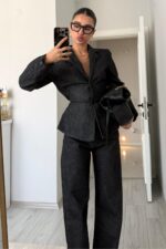 Dıa Blazer Kot Gömlek Koyu Antrasit