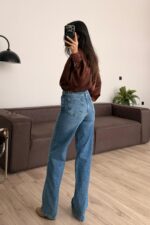 Hmu Straight Mavi Eskitme Jean - Görsel 4