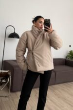 Yandan Bağlamalı Şişme Mont Taş