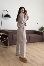 Hırkalı Modal Kumaş Eşofman Takım Vizon - Görsel 4