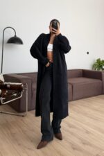 Sakallı Uzun Hırka Siyah